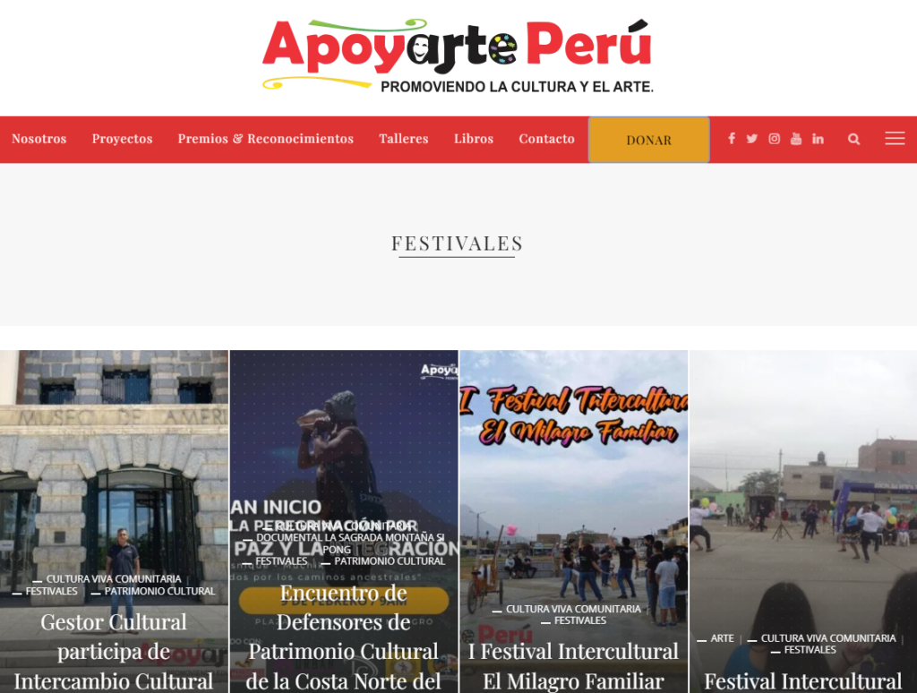 Festivales realizados por Apoyarte Perú