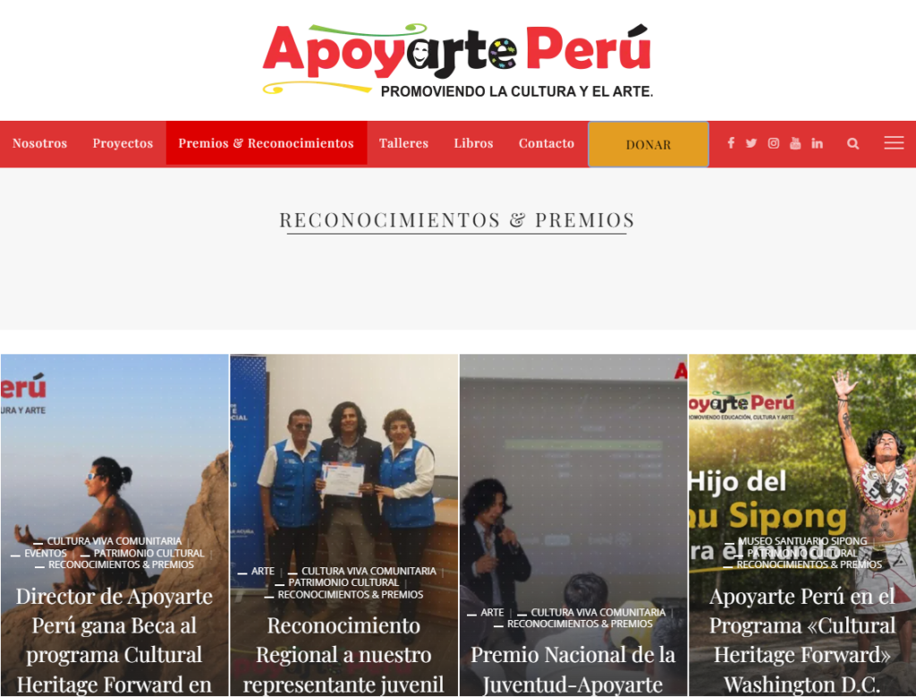 Reconocimientos y Premios de Apoyarte Perú