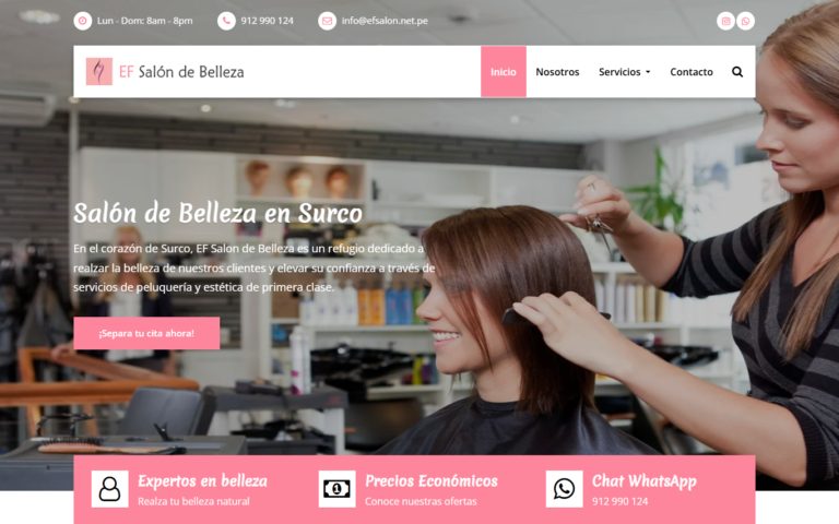 EF Salón de Belleza: Diseño Web para liderar búsquedas locales en Santiago de Surco