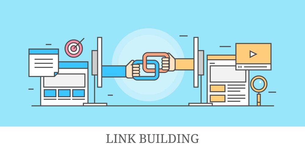 Ilustración de una red de enlaces mostrando la estructura de backlinks entre sitios web